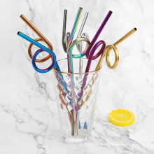 New style Creative 304 Stainless Steel Straws  PVD Titanium And Gold Plating Metal Straw